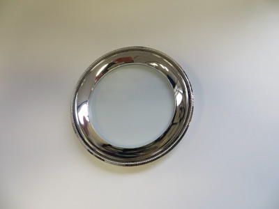 Dienblad verzilverd voor kant onder glas - 15cm diameter