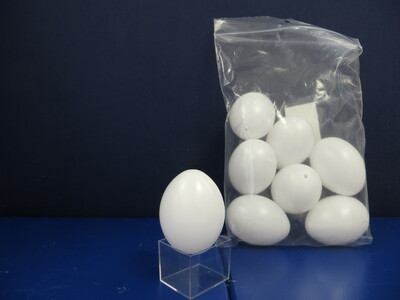 8 weiße Eier Plastik