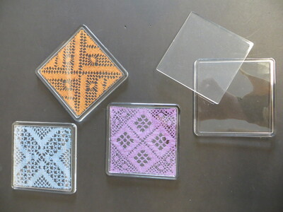 Coaster in clear acrylic square - in two parts